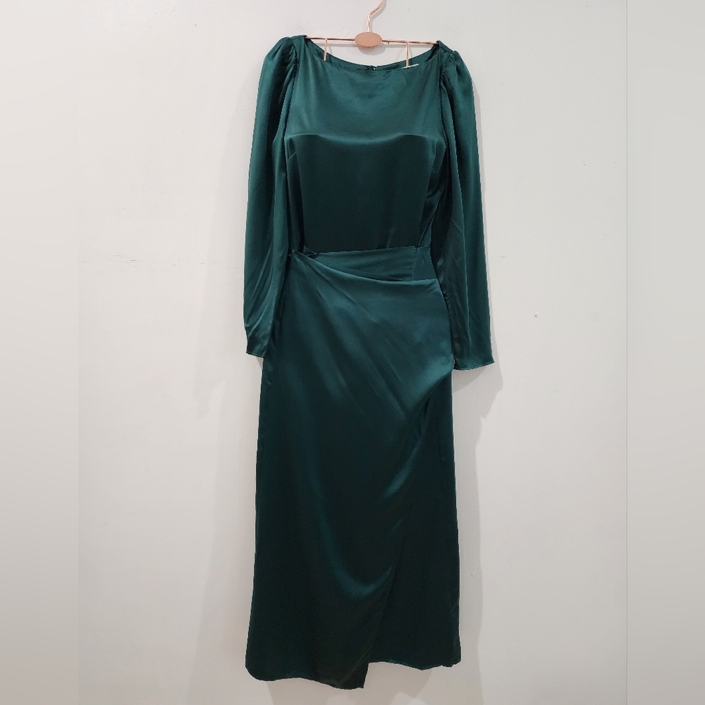 Reformation Cassis Silk Faux Wrap Dress